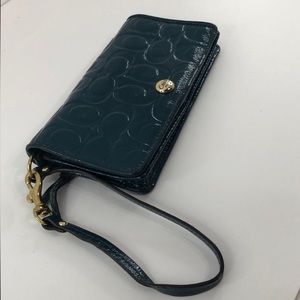 Green coach wristlet wallet